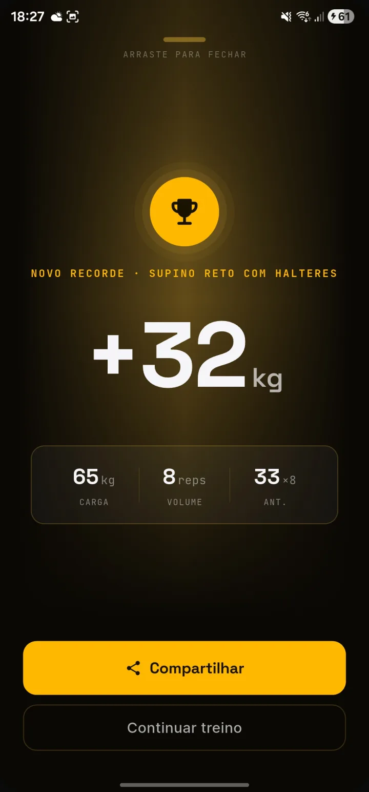 Tela de novo recorde: +32 kg